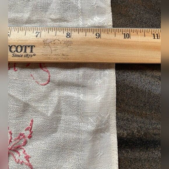 Antique Vintage Baby Girl Bib Cream Silk Linen Pink Embroidered Papa’s Pet - Picture 4 of 4